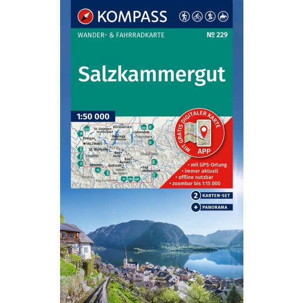 KOMPASS WANDERKARTEN-SET 229 SALZKAMMERGUT (2 KARTEN) Ansicht 1