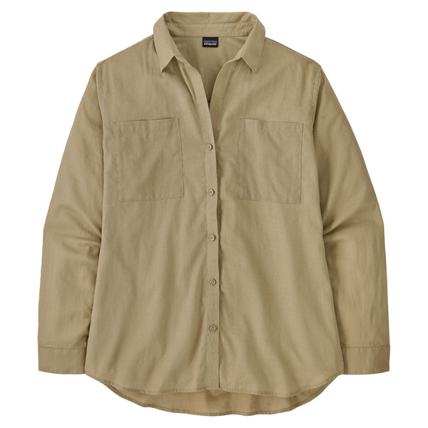 W'S LW A/C BUTTONDOWN Damen - Outdoor Bluse-WINDOWPANE DOBBY: WEATHERED STONE