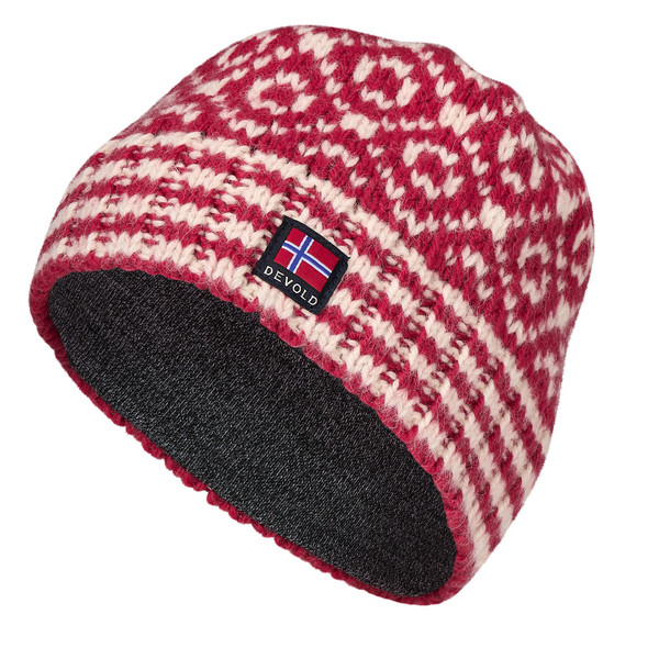 SVALBARD WOOL BEANIE Unisex - Wollmütze-HINDBERRY/OFFWHITE