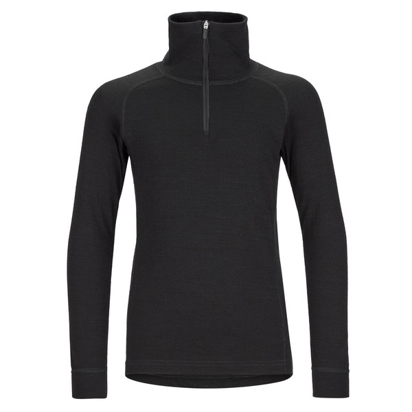 DUO ACTIVE MERINO ZIP NECK JR Kinder - Funktionsshirt-BLACK
