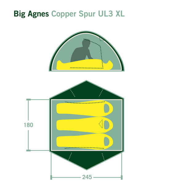 Big Agnes COPPER SPUR UL3 XL - Kuppelzelt Ansicht 2