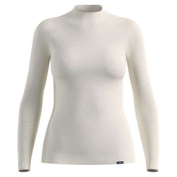 SEAMLESS PERFORMANCE WOOL BL TOP CREW NECK L/S Damen - Baselayer-Shirt-GARDENIA