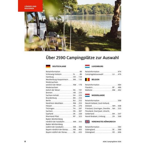 ADAC CAMPINGFÜHRER DEUTSCHLAND/NORDEUROPA 2026 - Stellplatzführer Ansicht 2