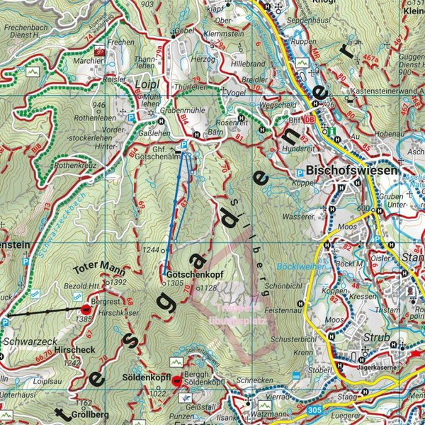 BERCHTESGADEN, WANDER-, RAD- UND FREIZEITKARTE XL 1:30.000 - Wanderkarte Ansicht 2