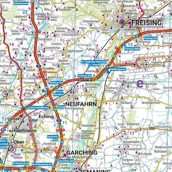 BAYERN SÜD, STRAßEN- UND FREIZEITKARTE 1:200.000 - Straßenkarte Ansicht 2
