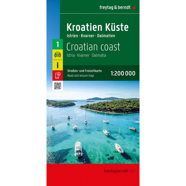 KROATIEN KÜSTE, STRAßEN- UND FREIZEITKARTE 1:200.000 - Straßenkarte Ansicht 1