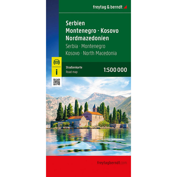- MONTENEGRO - KOSOVO - NORDMAZEDONIEN, STRAßENKARTE - Straßenkarte