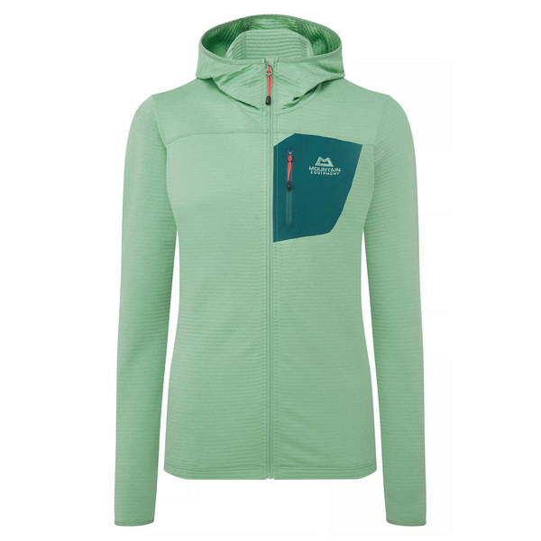 LUMIKO HOODED WMNS JACKET Damen - Fleecejacke-LICHEN GREEN/D TEAL