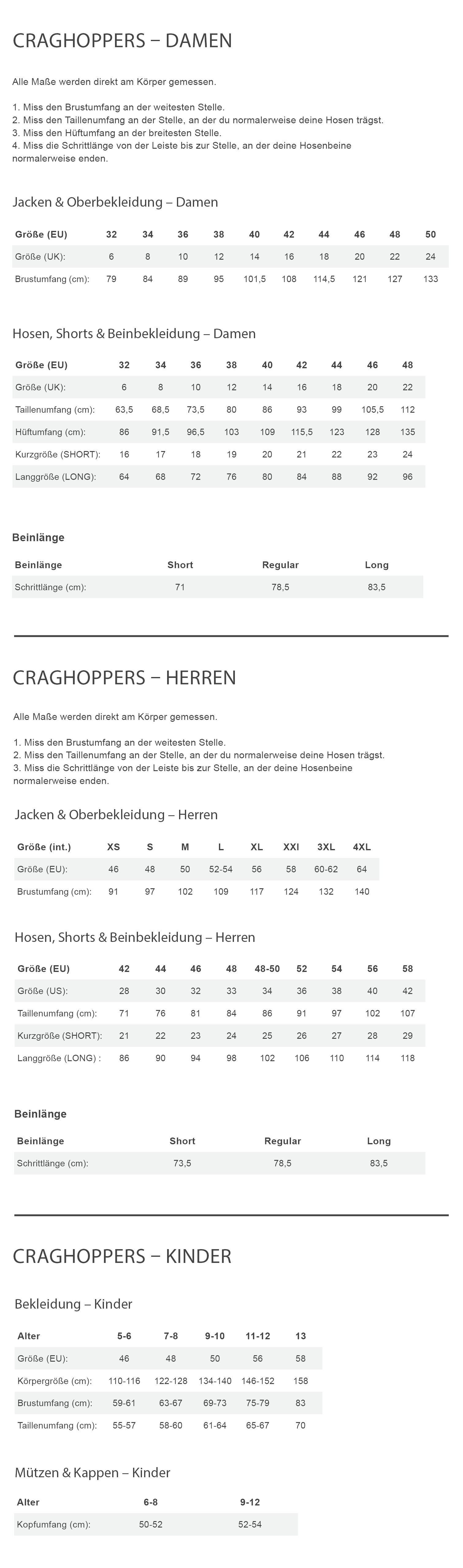 Craghoppers NOSILIFE INFINITY SCARF II Unisex - Mückenabweisende Kleidung Größentabelle
