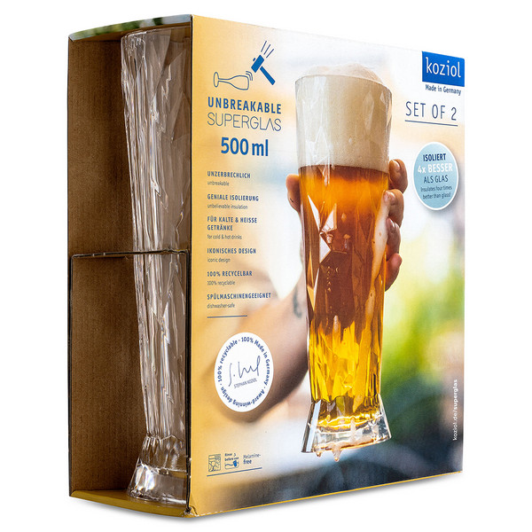 Koziol SUPERGLAS BIERGLAS 500ML CLUB NO. 11 SET OF 2 - Campinggeschirr Ansicht 2