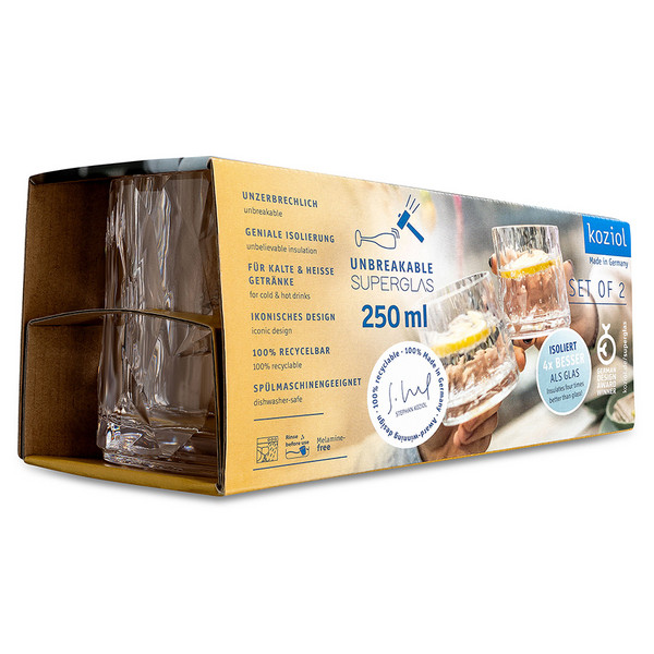 Koziol SUPERGLAS WHISKEYGLAS 250ML CLUB NO. 2 SET OF 2 - Campinggeschirr Ansicht 2