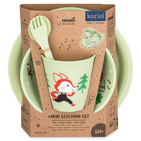 Koziol PLATE + BOWL + CUP + CUTLERY SET HOP ON AT HOME SET OF 4 - Campinggeschirr Ansicht 2