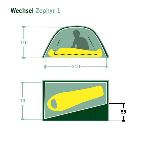 Wechsel ZEPHYR 1 - Einpersonenzelt Ansicht 2