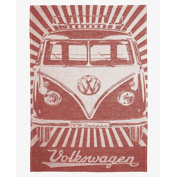 VW T1 BUS GESCHIRRTUCH 2ER SET – STRAHLEN/VINTAGE ROT & BLAU