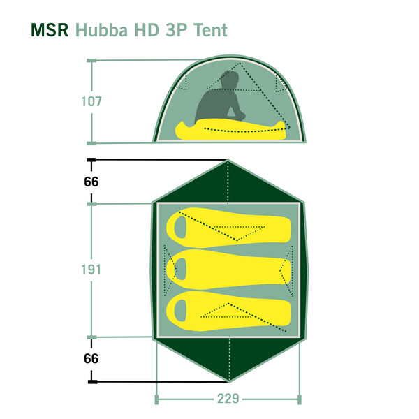 HUBBA HUBBA HD 3P TENT - GREEN - Kuppelzelt