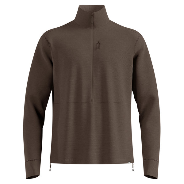 GRID FLEECE MID LAYER 1/2 ZIP Herren - Fleecejacke-BROWN GRANITE