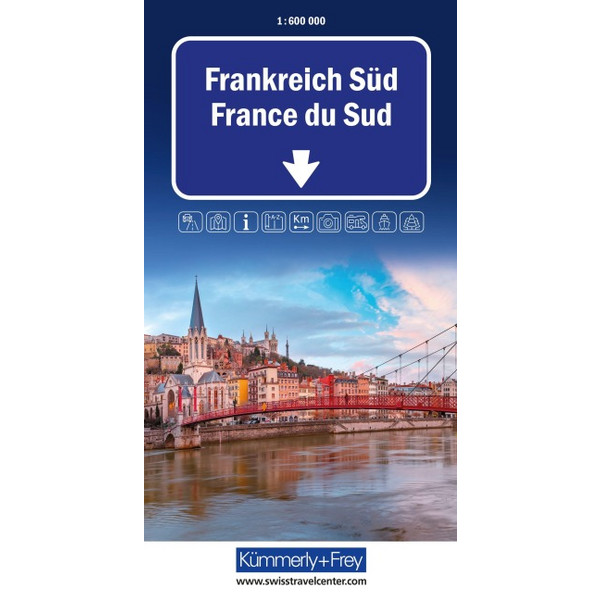 KÜMMERLY+FREY STRASSENKARTE FRANKREICH SÜD 1:600.000 Ansicht 1