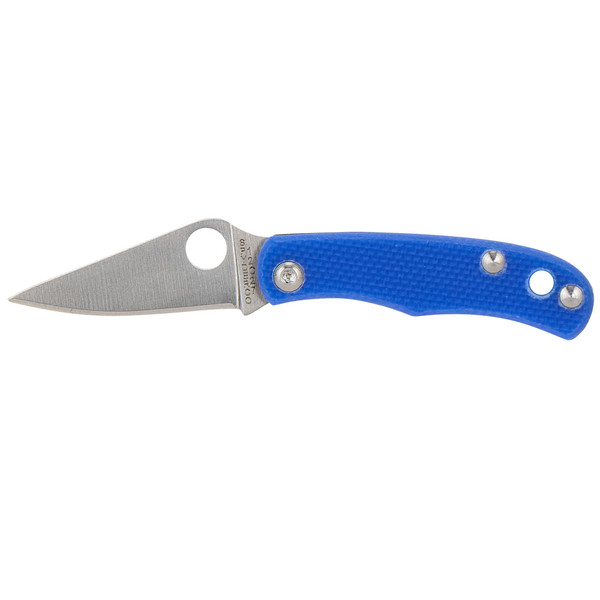 Spyderco BUG G10 BLUE PLAINEDGE - Klappmesser Ansicht 1