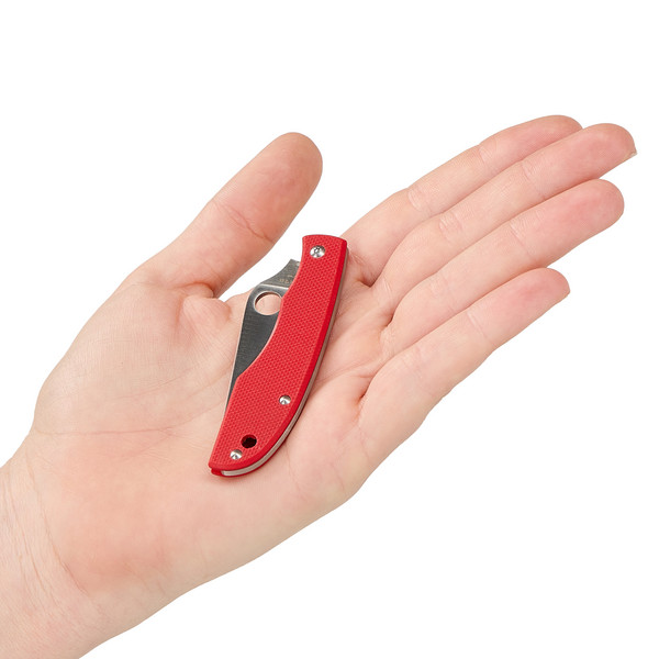 Spyderco GRASSHOPPER G10 RED PLAINEDGE - Klappmesser Ansicht 4