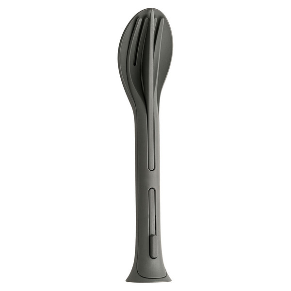 CUTLERY SET 3-PIECES KLIKK POCKET - Campingbesteck-NATURE ASH GREY