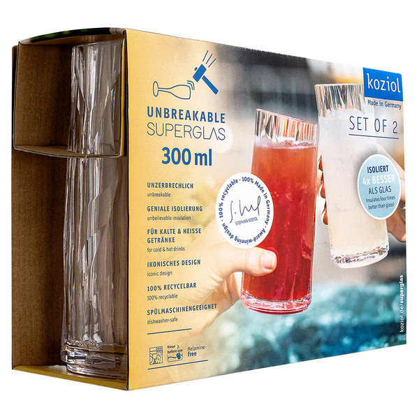 Koziol SUPERGLAS TRINKGLAS 300ML CLUB NO. 8 SET OF 2 - Campinggeschirr Ansicht 2