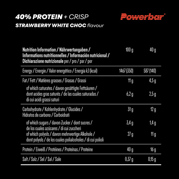 PowerBar PB PROTEIN 40% CRISP LS STRAWB WHITECHOC (40GX12) PACKAGE - Energieriegel Ansicht 4