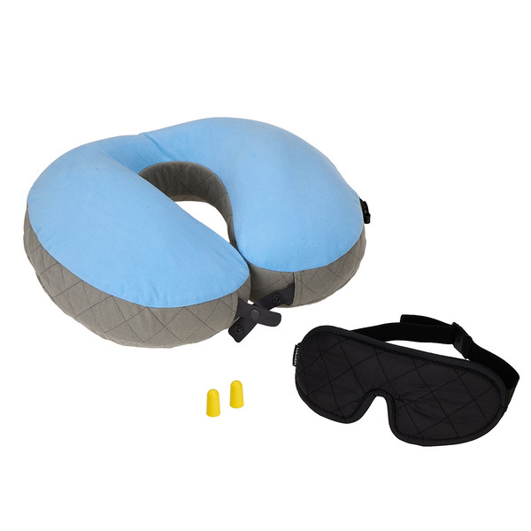 TRAVEL SET - 3 STÜCK - Nackenkissen-LIGHT BLUE/BLACK