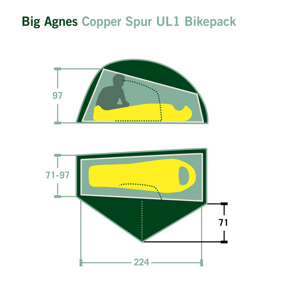 Big Agnes COPPER SPUR UL1 BIKEPACK - Einpersonenzelt Ansicht 2