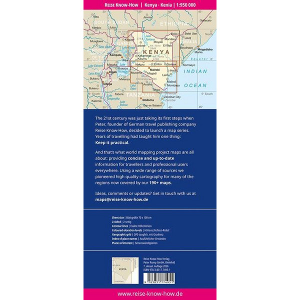 REISE KNOW-HOW LANDKARTE KENIA / KENYA (1:950.000) - Straßenkarte Ansicht 2