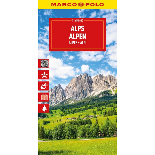MARCO POLO REISEKARTE ALPEN 1:650.000 - Straßenkarte Ansicht 1