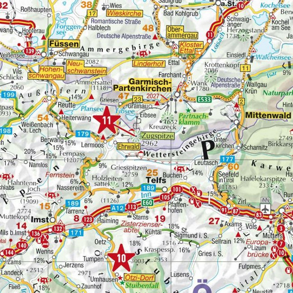 MARCO POLO REISEKARTE ALPEN 1:650.000 - Straßenkarte Ansicht 2