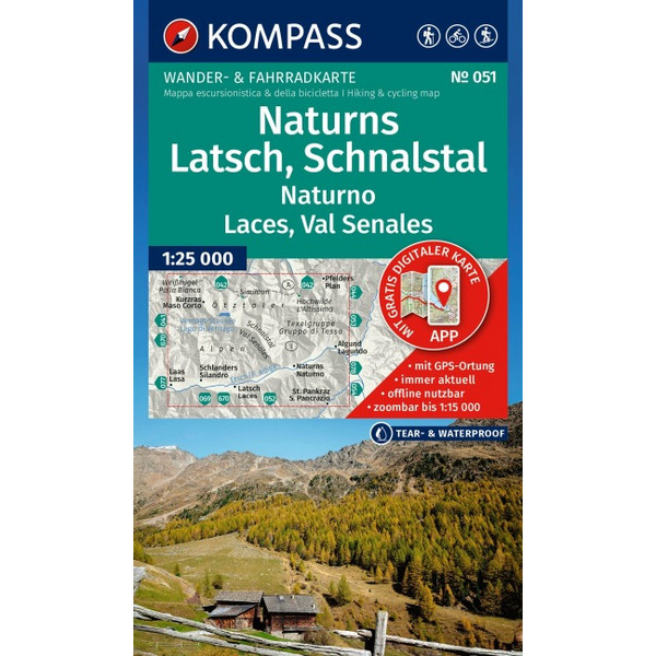 WANDERKARTE 051 NATURNS, LATSCH, SCHNALSTAL