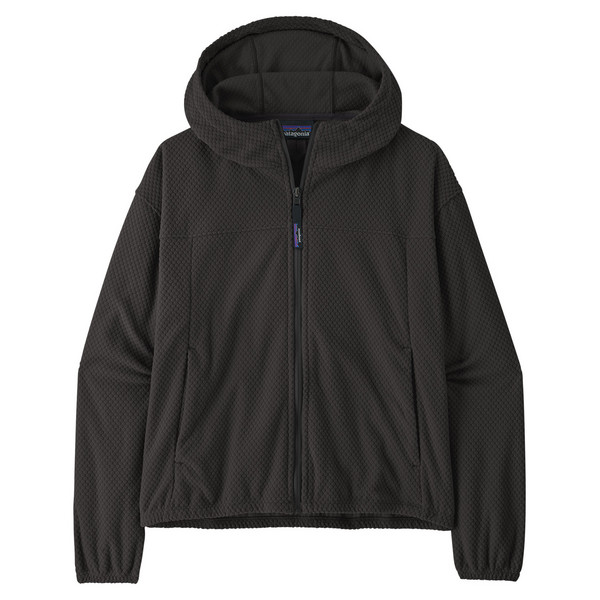 W'S TEXTURED FLEECE HOODY Damen - Fleecepullover-BLACK