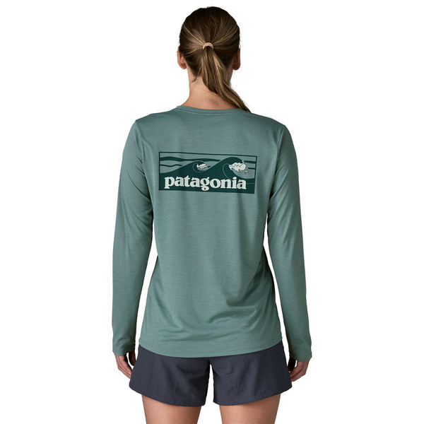 Patagonia W'S L/S CAP COOL DAILY SHIRT - BOARDSHORT LOGO Damen - Langarmshirt Ansicht 4