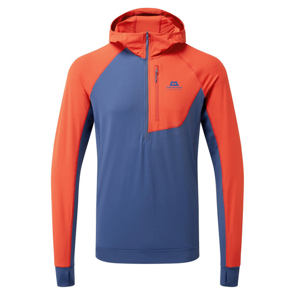 AIGUILLE HOODED MENS TOP Herren - Funktionsshirt-DUSK/REDROCK
