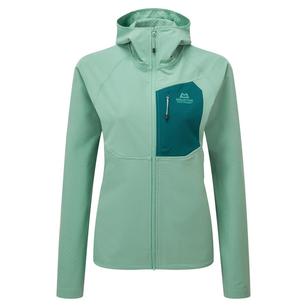 ARROW HOODED WMNS JACKET Damen - Softshelljacke-LICHEN GREEN/D TEAL