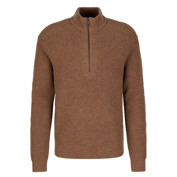 M ROCKCRAFT 1/2 ZIP Herren - Wollpullover-SADDLE HTR