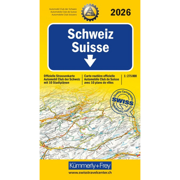 STRASSENKARTE ACS SCHWEIZ 2026 1:275.000 - Straßenkarte