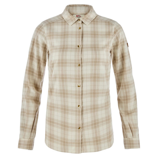 ÖVIK CLASSIC FLANNEL SHIRT W Damen - Flanellhemd-CHALK WHITE-FOSSIL