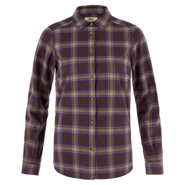 ÖVIK CLASSIC FLANNEL SHIRT W Damen - Flanellhemd-BLACK OAK-DARK VIOLET