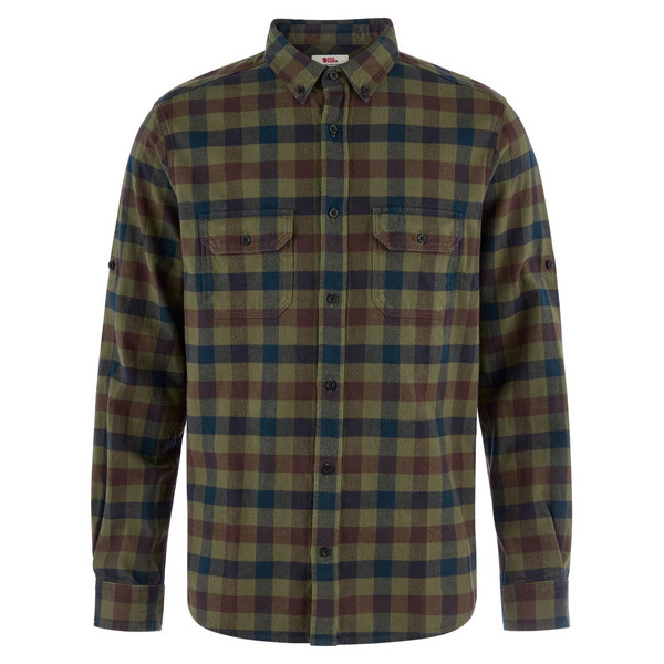 SKOG RELAXED SHIRT M Herren - Flanellhemd-LAUREL GREEN-DARK NAVY