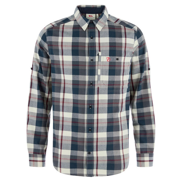 FJÄLLGLIM REGULAR SHIRT M Herren - Flanellhemd-DARK NAVY-CHALK WHITE