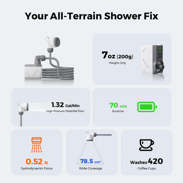 Flextail TINY SHOWER - Outdoor Dusche Ansicht 3