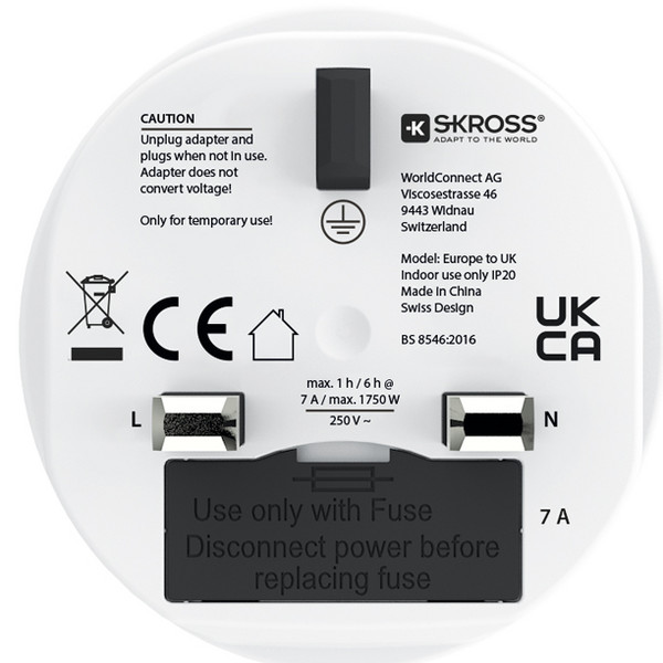 Skross EUROPE TO UK - Reisestecker Ansicht 6
