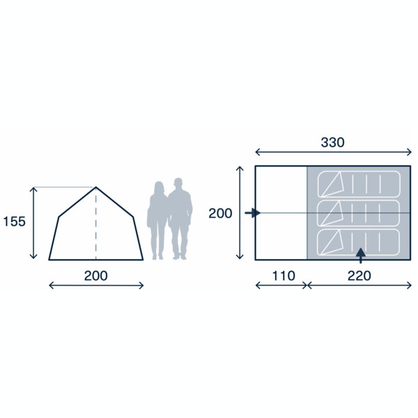 Kampa MOONGAZER 23 - Tunnelzelt Ansicht 10