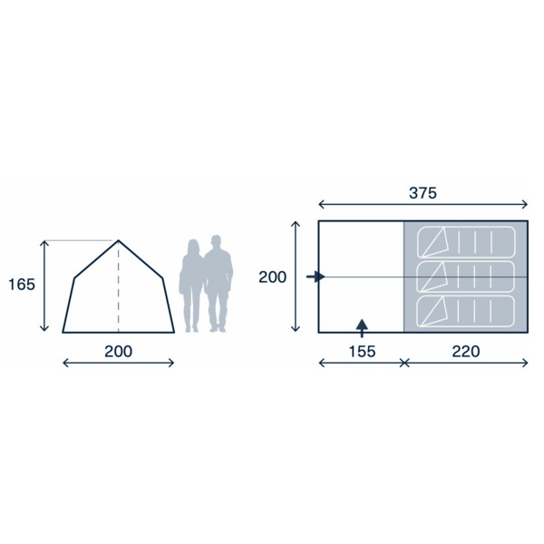 Kampa MOONGAZER 23 XL - Tunnelzelt Ansicht 10