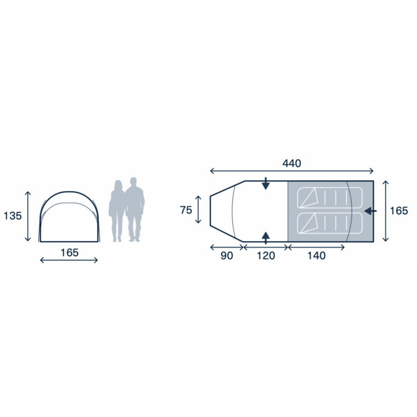 Kampa WANDERLIGHT-K 02 - Tunnelzelt Ansicht 4