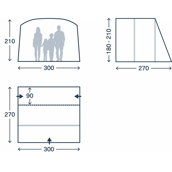 Kampa WAYPOINT AIR LOW - Busvorzelt Ansicht 2