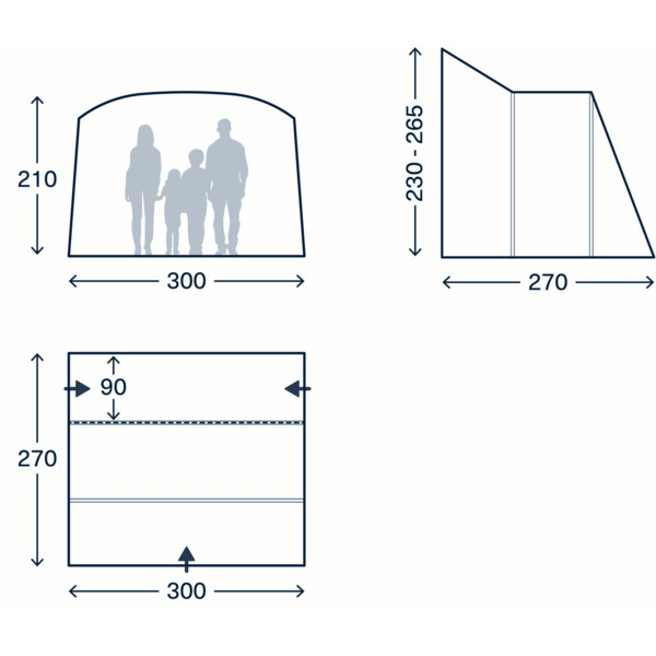 Kampa WAYPOINT AIR MID - Busvorzelt Ansicht 2