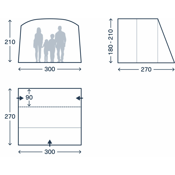 Kampa WAYPOINT LOW - Busvorzelt Ansicht 2